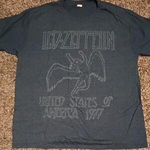Led Zeppelin United States of America 1977 Graphic Tee - Blue